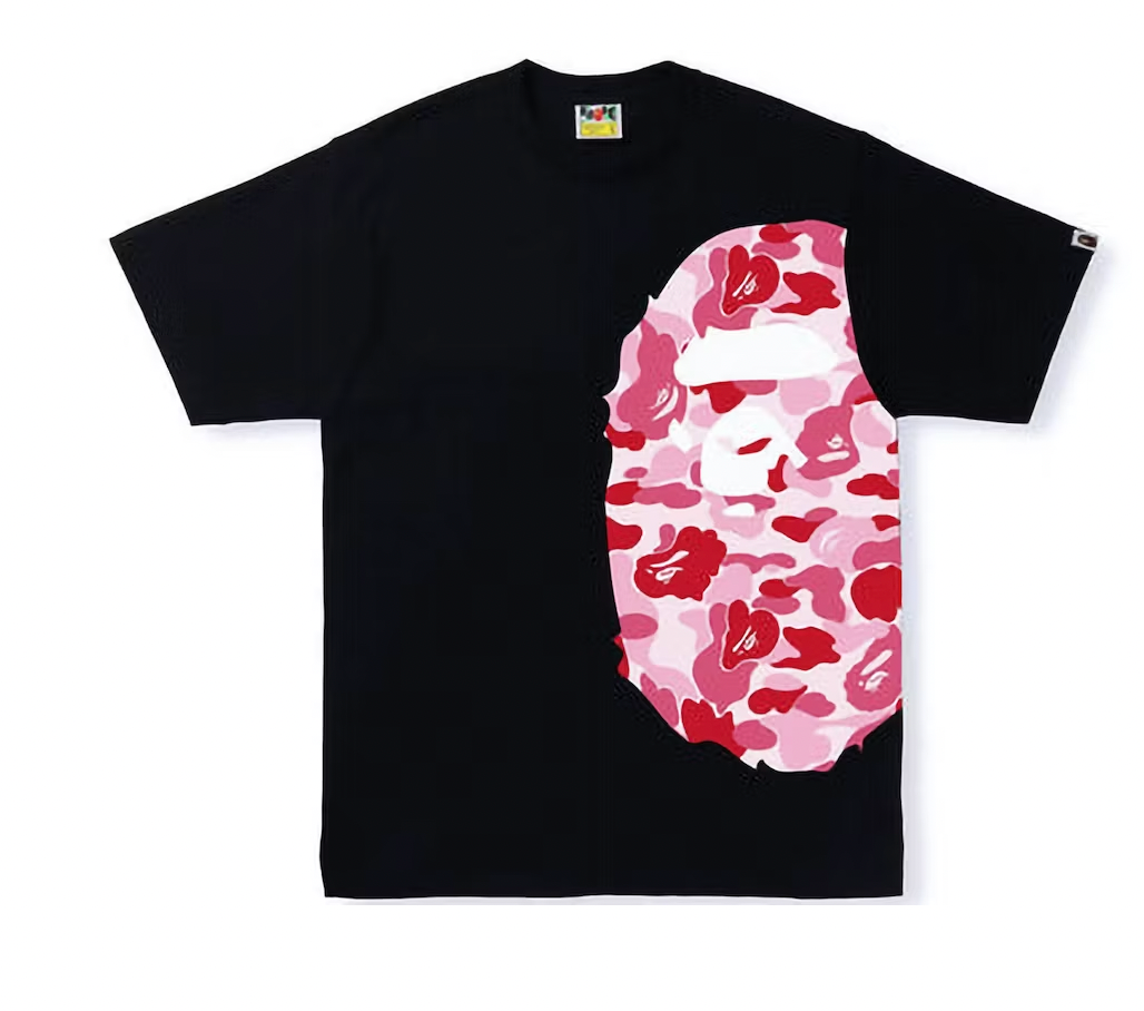 BAPE ABC Camo Side Big Ape Head Tee Black Pink