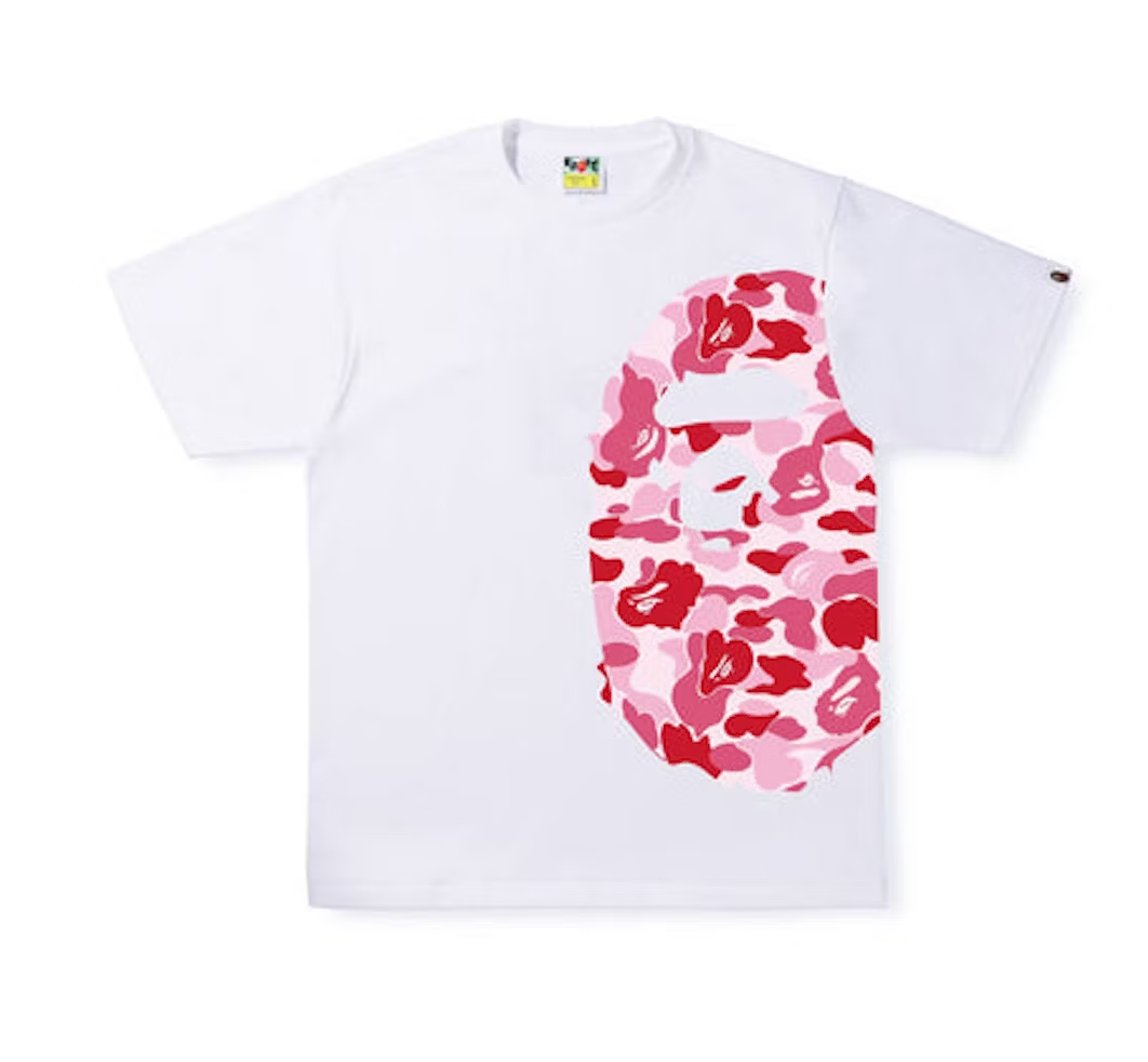BAPE ABC Camo Side Big Ape Head Tee White/Pink