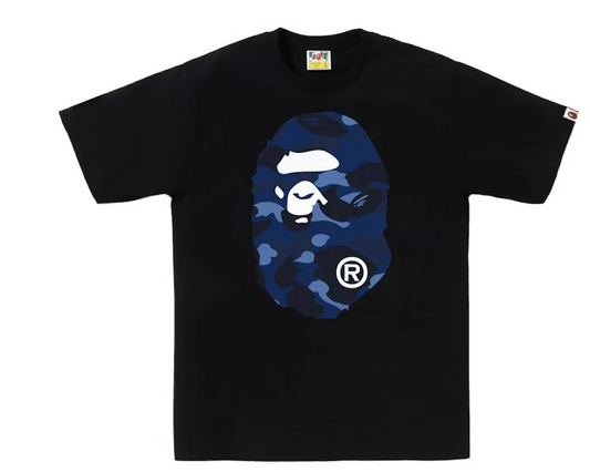 BAPE Color Camo Big Ape Head Tee Black/Navy
