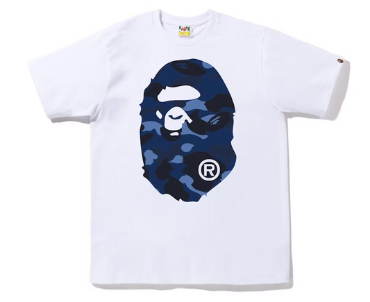 BAPE Color Camo Big Ape Head Tee White Blue