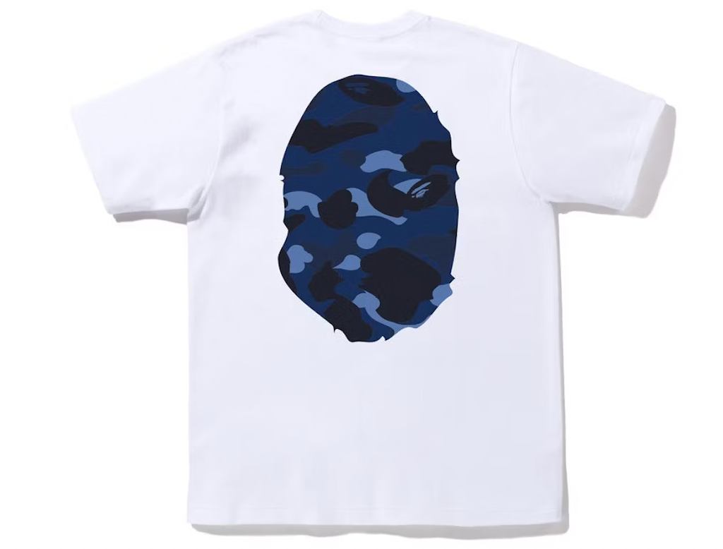 BAPE Color Camo Big Ape Head Tee White Blue