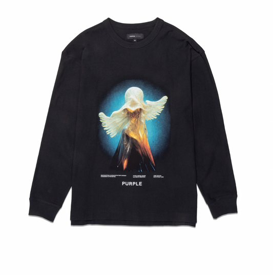 Purple Brand Textured Jersey Ls Tee Black and Blue