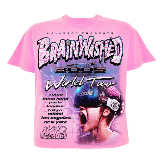 Hellstar Brainwashed World Tour T-Shirt Pink