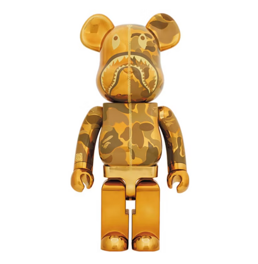 Bearbrick x BAPE Camo Shark 1000% Gold