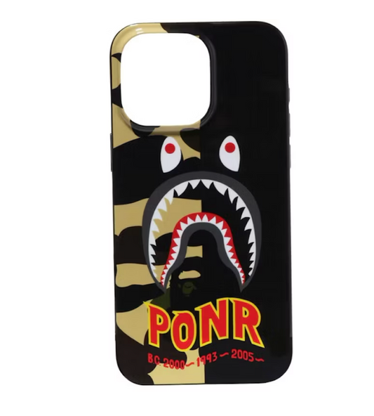 BAPE 1st Camo 2nd Shark iPhone 15 Pro Max Case Yellow