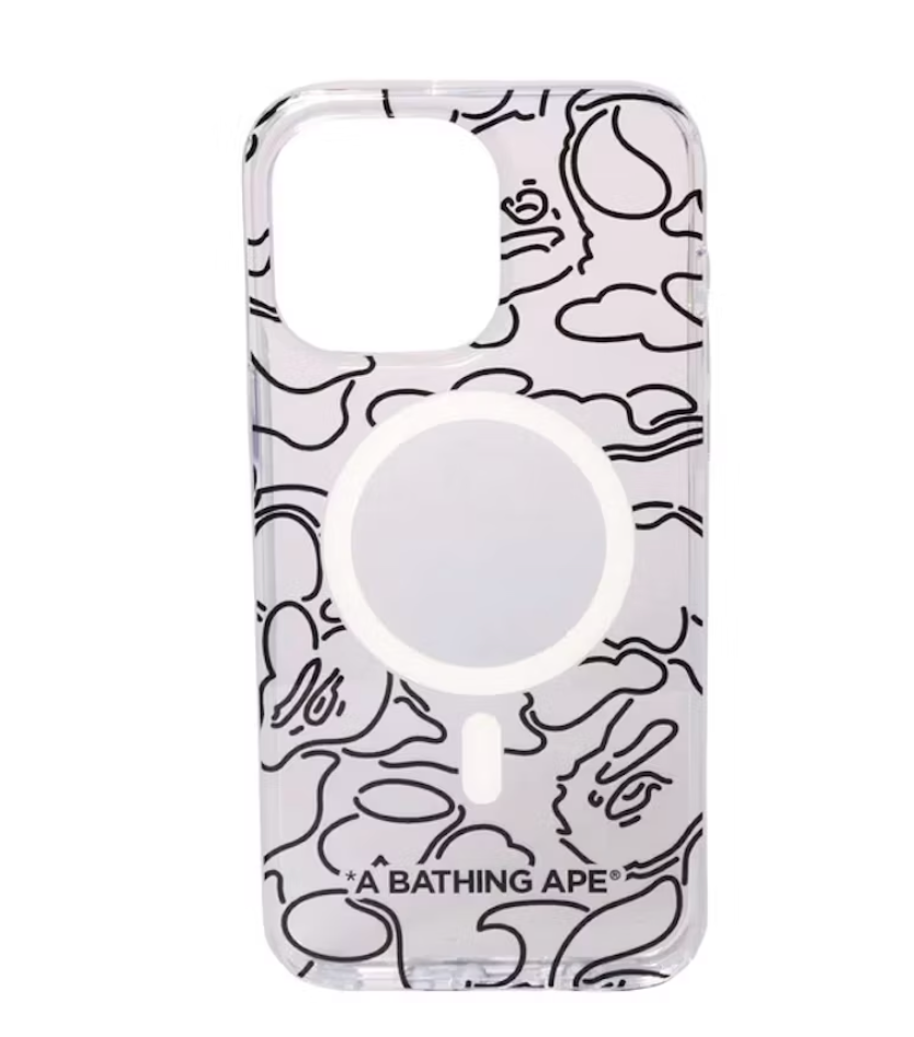 BAPE Neon Camo iPhone 15 Pro Max Clear Case Clear