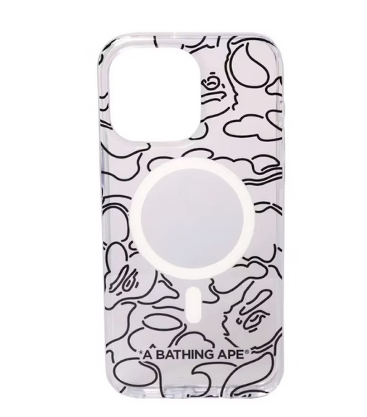 BAPE Neon Camo iPhone 15 Pro Max Clear Case Clear