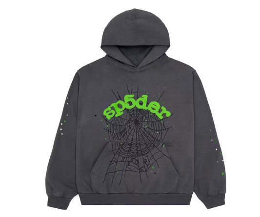 Sp5der Wait Web Hoodie Slate Grey