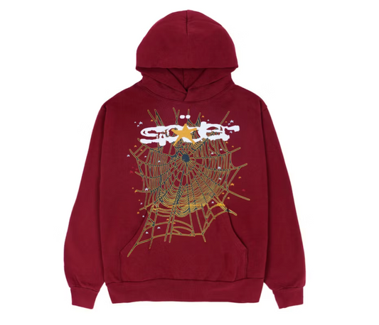 Sp5der Logo Hoodie Maroon