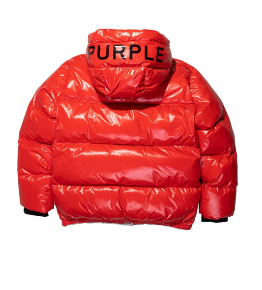 Purple Brand Nylon Down Puffer Red