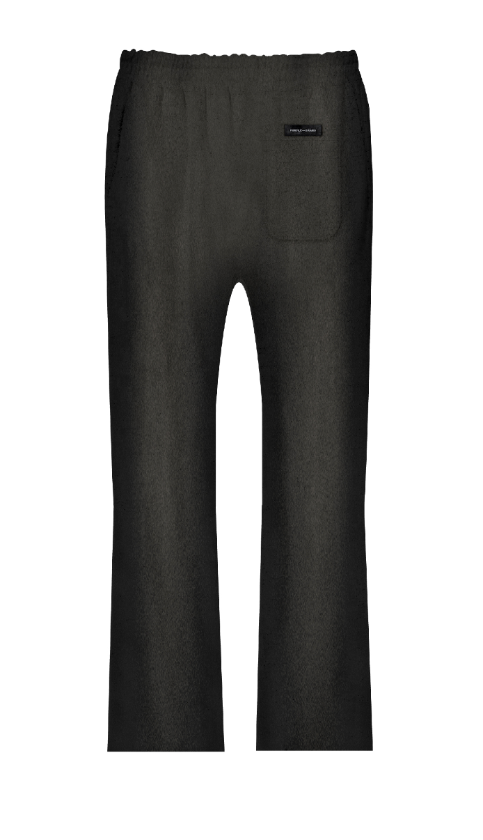 Purple Brand Hwt Fleece Flared Pant Black/White