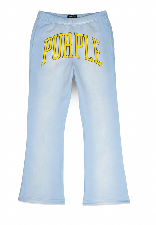 Purple Brand Hwt Fleece Flared Pant Blue and Yellow