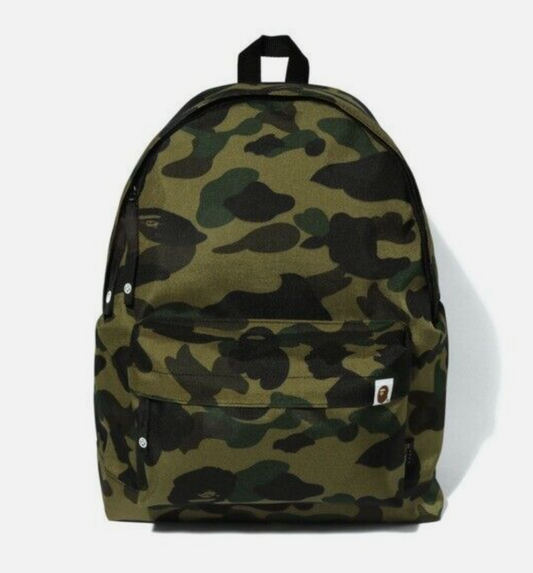 A BATHING APE CORDURA BACKPACK 1ST CAMO DAY PACK GREEN