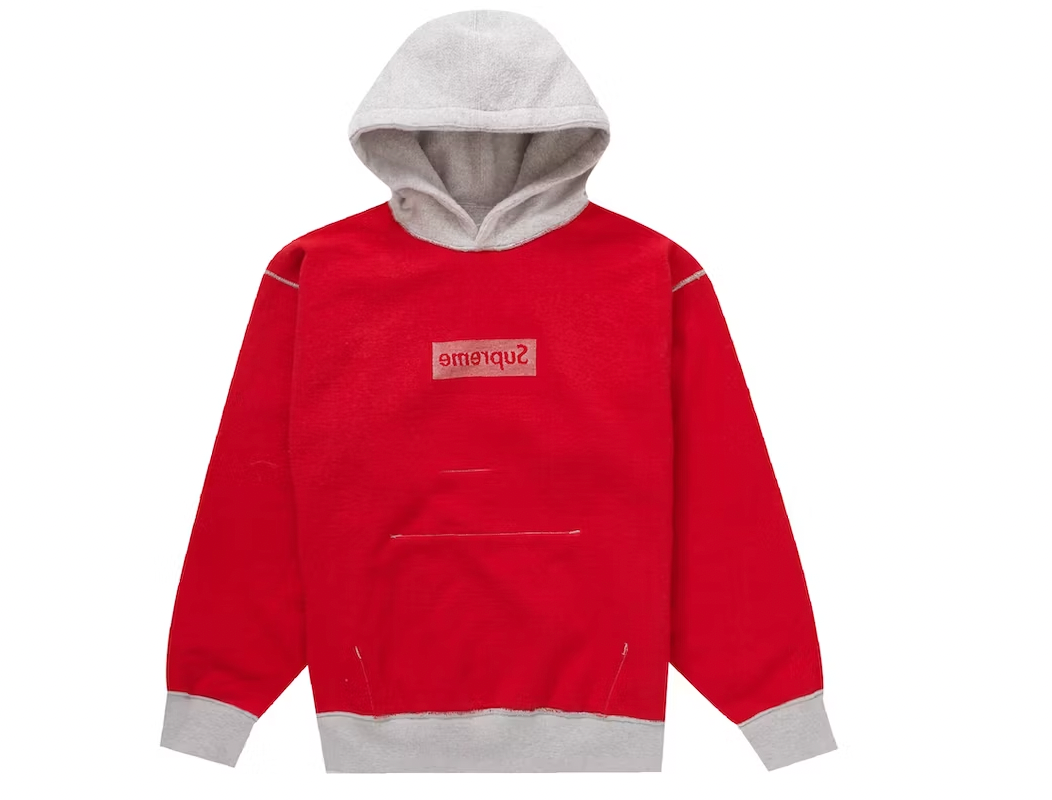 Supreme Inside Out Box Logo Hooded Sweatshirt Heather Grey