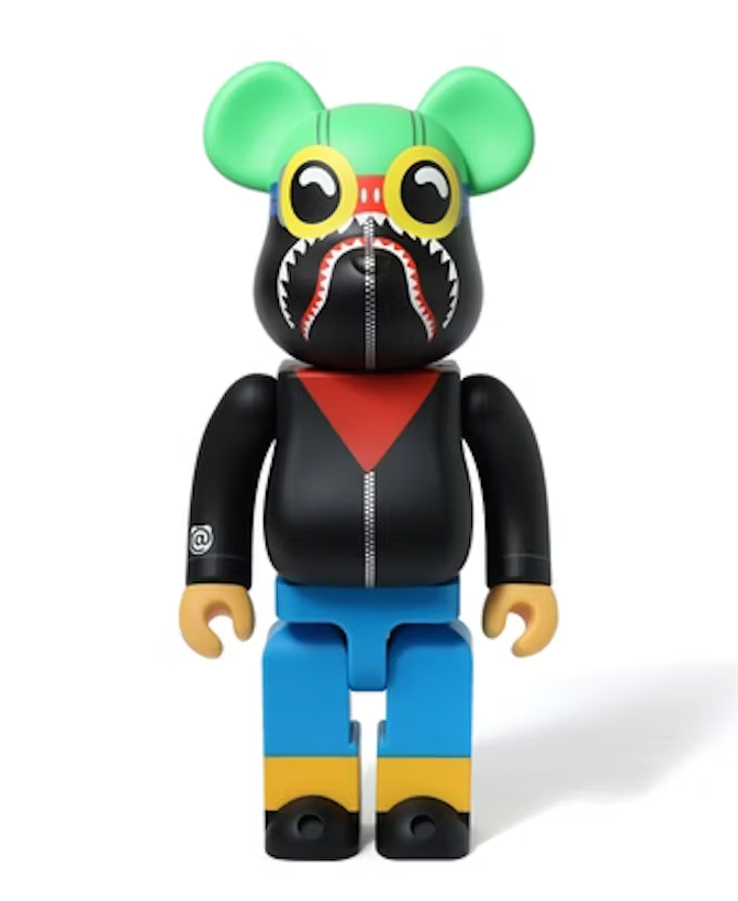 Bearbrick x Hebru Brantley Flyboy Shark 400% Bearbrick Black