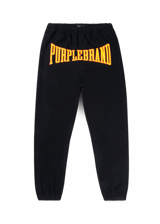 Purple Brand Mwt Fleece Sweatpant Black/Yellow