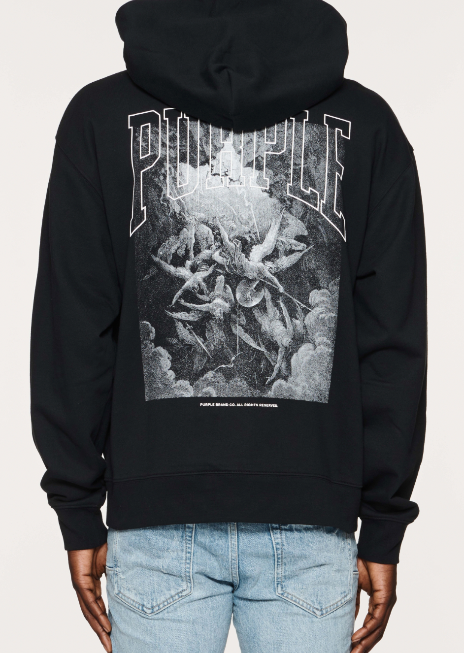 Purple Brand Angel Battle French Terry Po Hoody