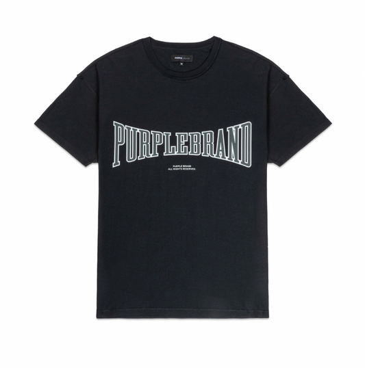 Purple Brand Textured Inside Out Curved Logo Tee
