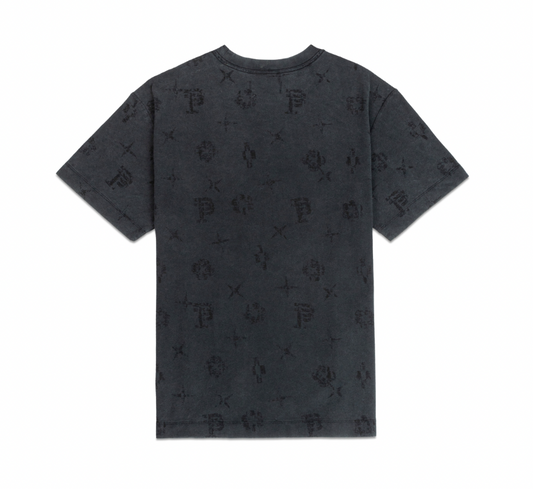 Purple Brand All Over Monogram Textured Jersey Ss Tee Black/Black