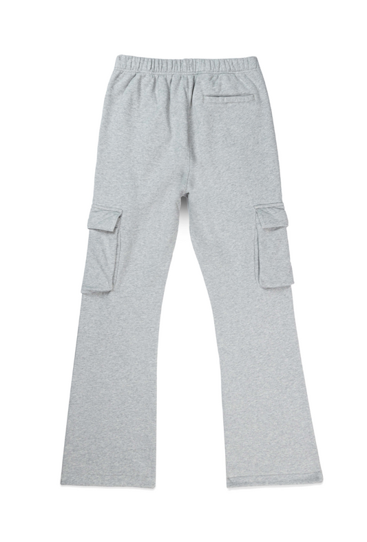 Purple Brand Mwt Fleece Flared Cargo Pant Heather Grey/Black