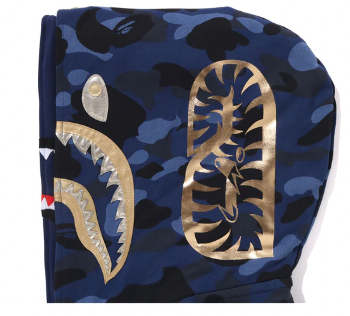 BAPE COLOR CAMO DOUBLE SHARK FULL ZIP HOODIE NAVY