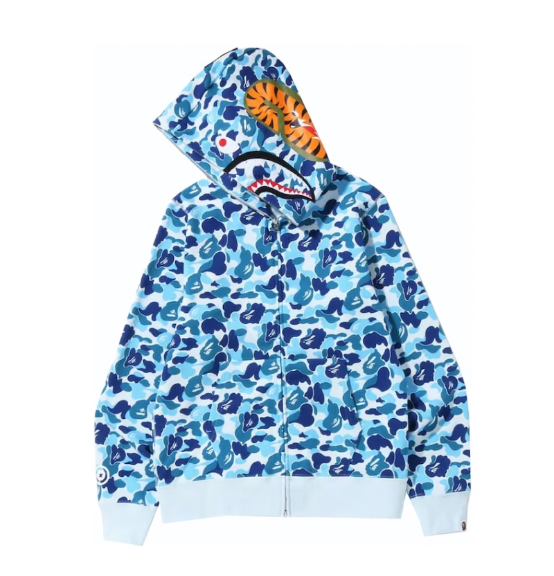 BAPE ABC Camo Shark Full Zip Hoodie Blue