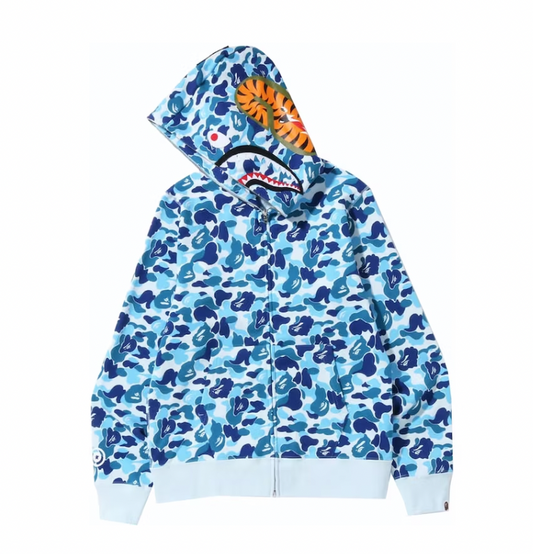 BAPE ABC Camo Shark Full Zip Hoodie Blue