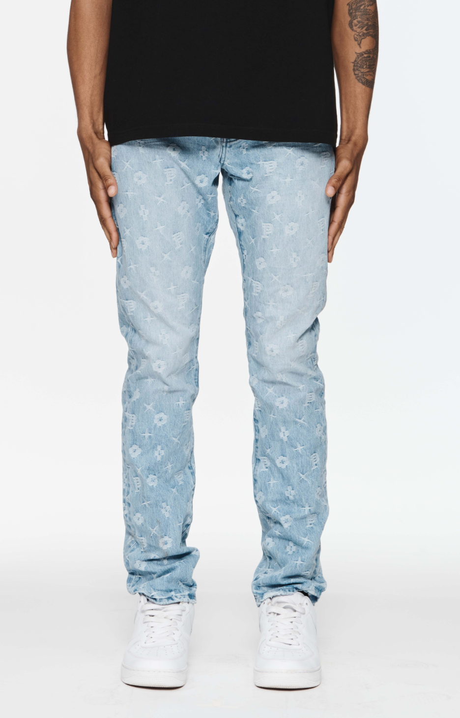 Purple Brand Light Indigo Monogram Denim