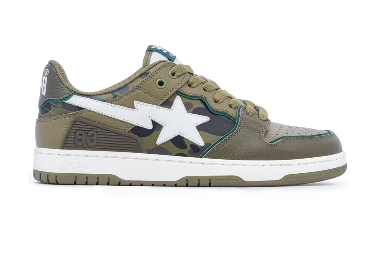 A Bathing Ape Sk8 Sta Olive Drab Green Camo