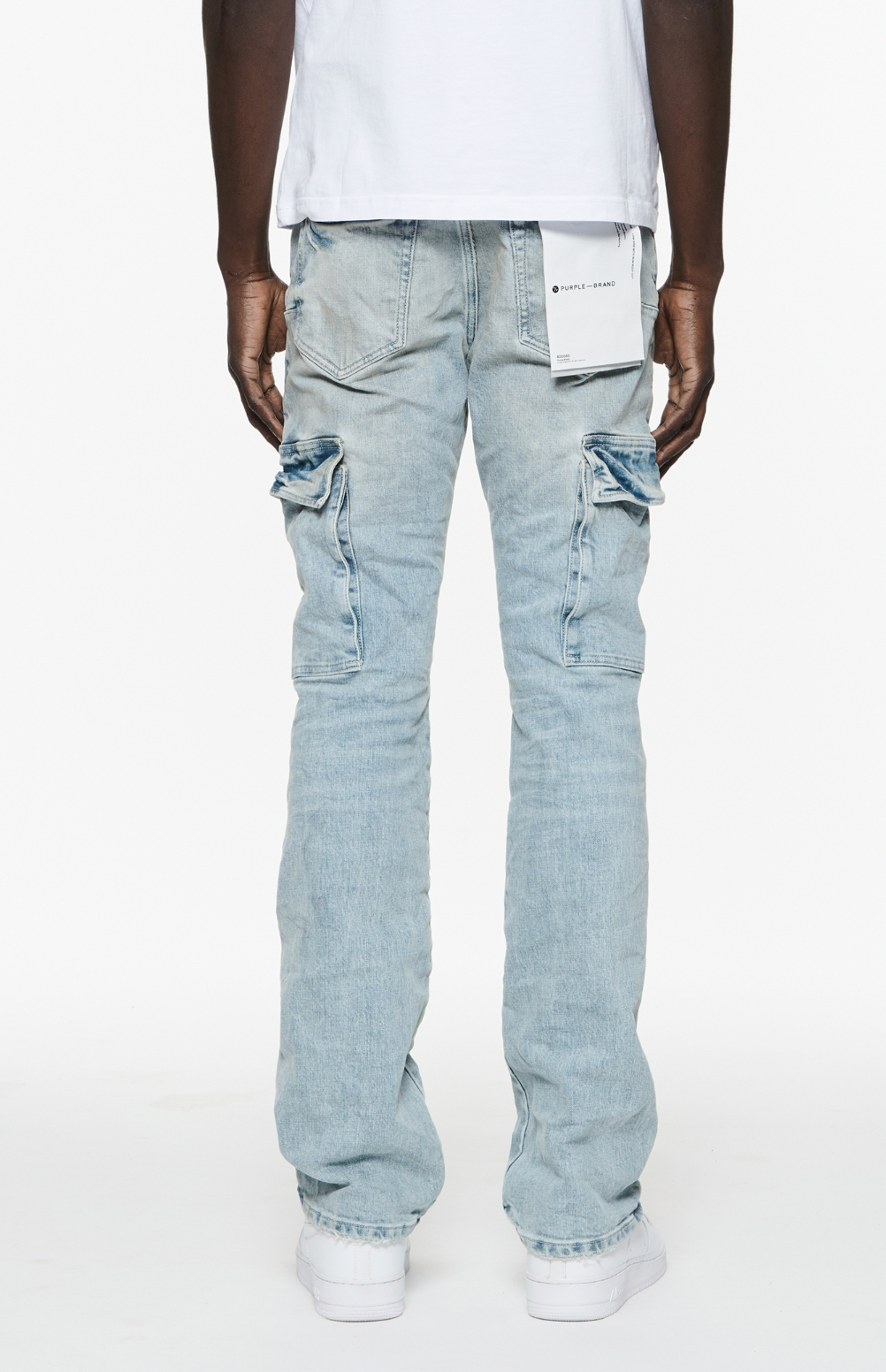 Purple Brand Worn Light Indigo Cargo