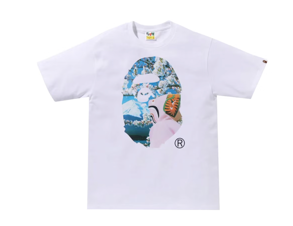 BAPE Sakura Ape Head Photo I Tee White