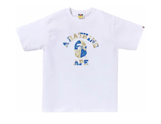 BAPE Liquid Camo College Tee White/Blue