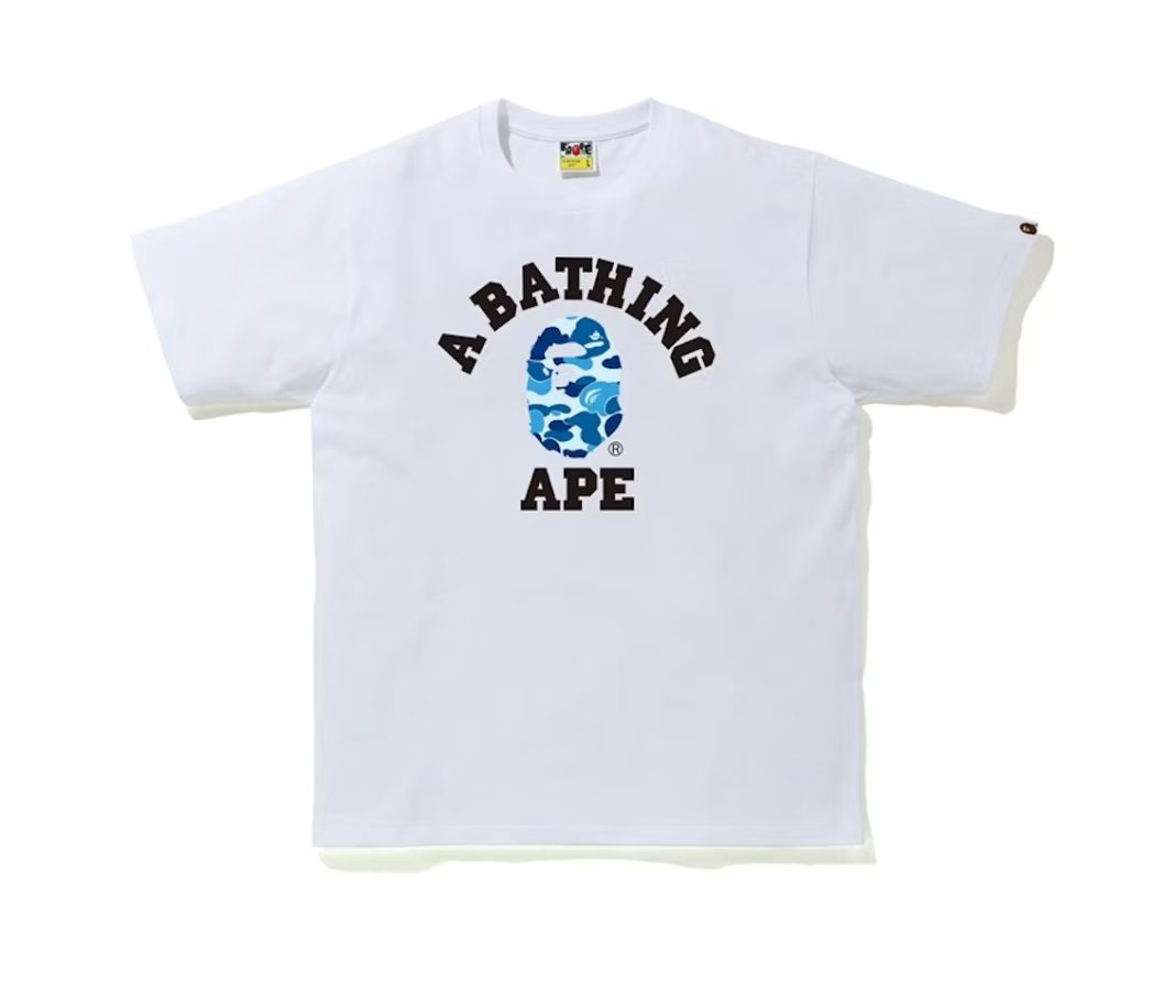 BAPE ABC Camo College Tee White/Blue