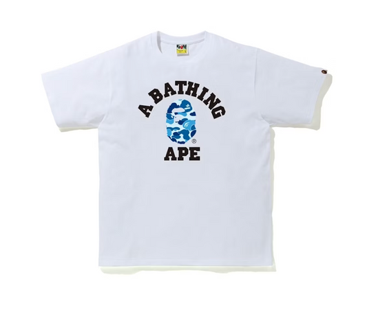 BAPE ABC Camo College Tee White/Blue