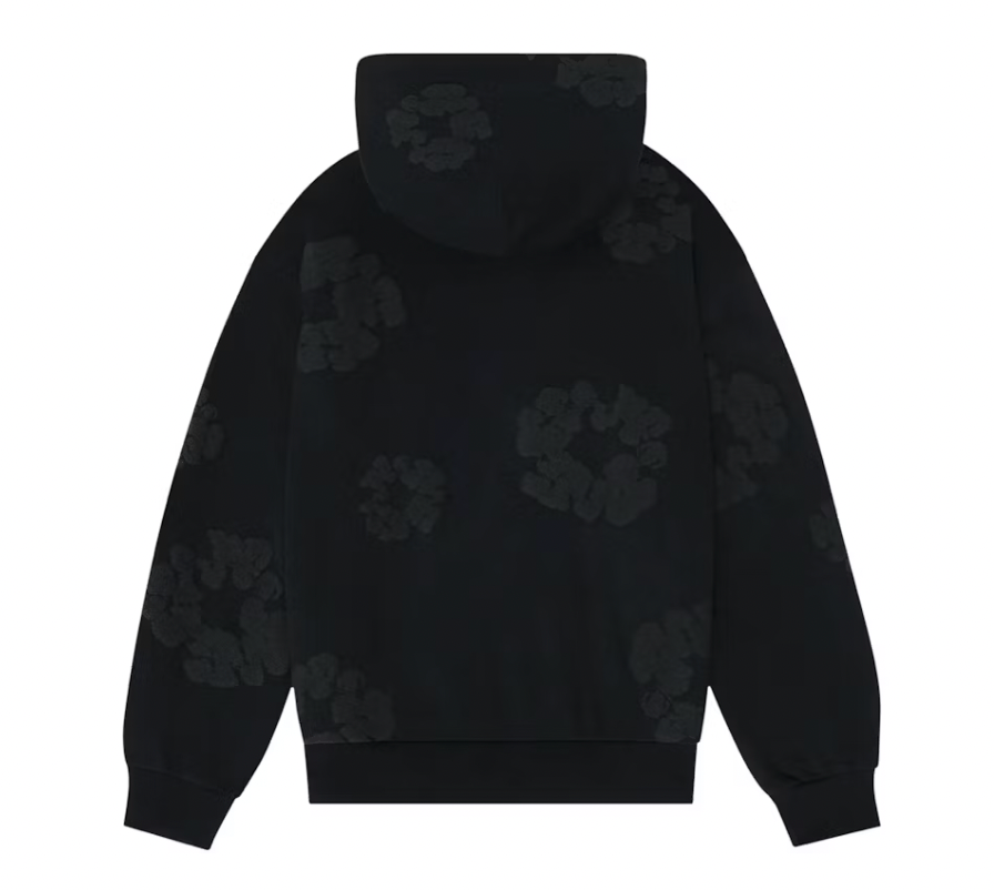 Denim Tears Cotton Wreath Hoodie Black Monochrome