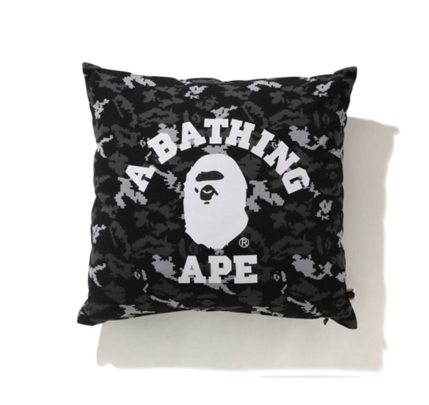 BAPE Digital Camo College Square Cushion Black
