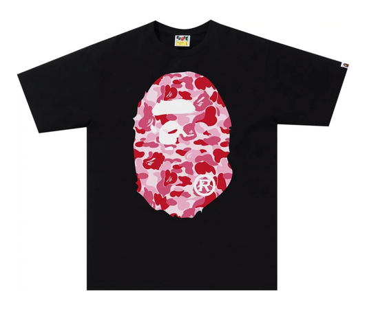 BAPE ABC Camo Big Ape Head Tee 'Black/Pink'