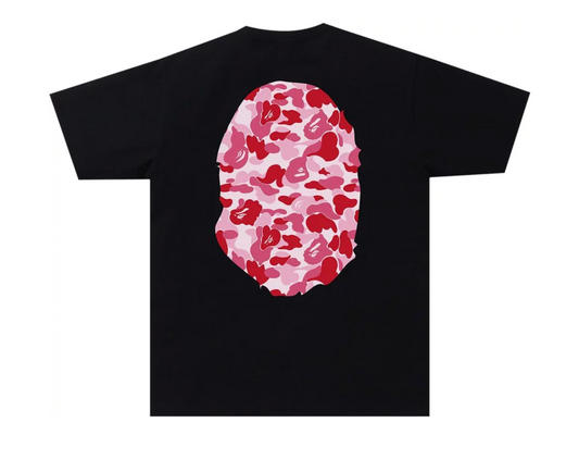 BAPE ABC Camo Big Ape Head Tee 'Black/Pink'