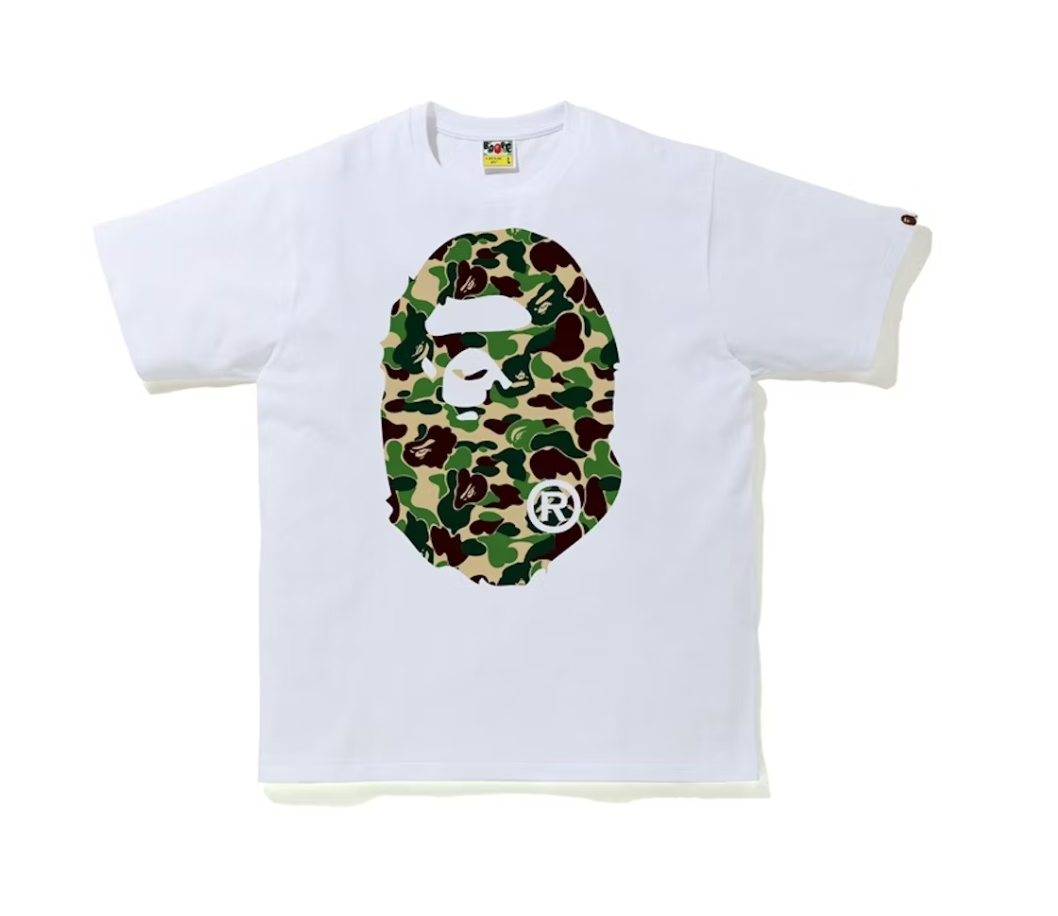 BAPE ABC Camo Big Ape Head Tee White/Green