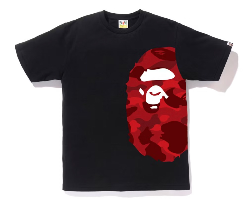 BAPE Color Camo Side Big Ape Head Tee Black/Red