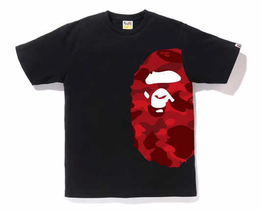 BAPE Color Camo Side Big Ape Head Tee Black/Red