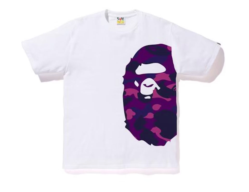 BAPE Color Camo Side Big Ape Head Tee White/Purple