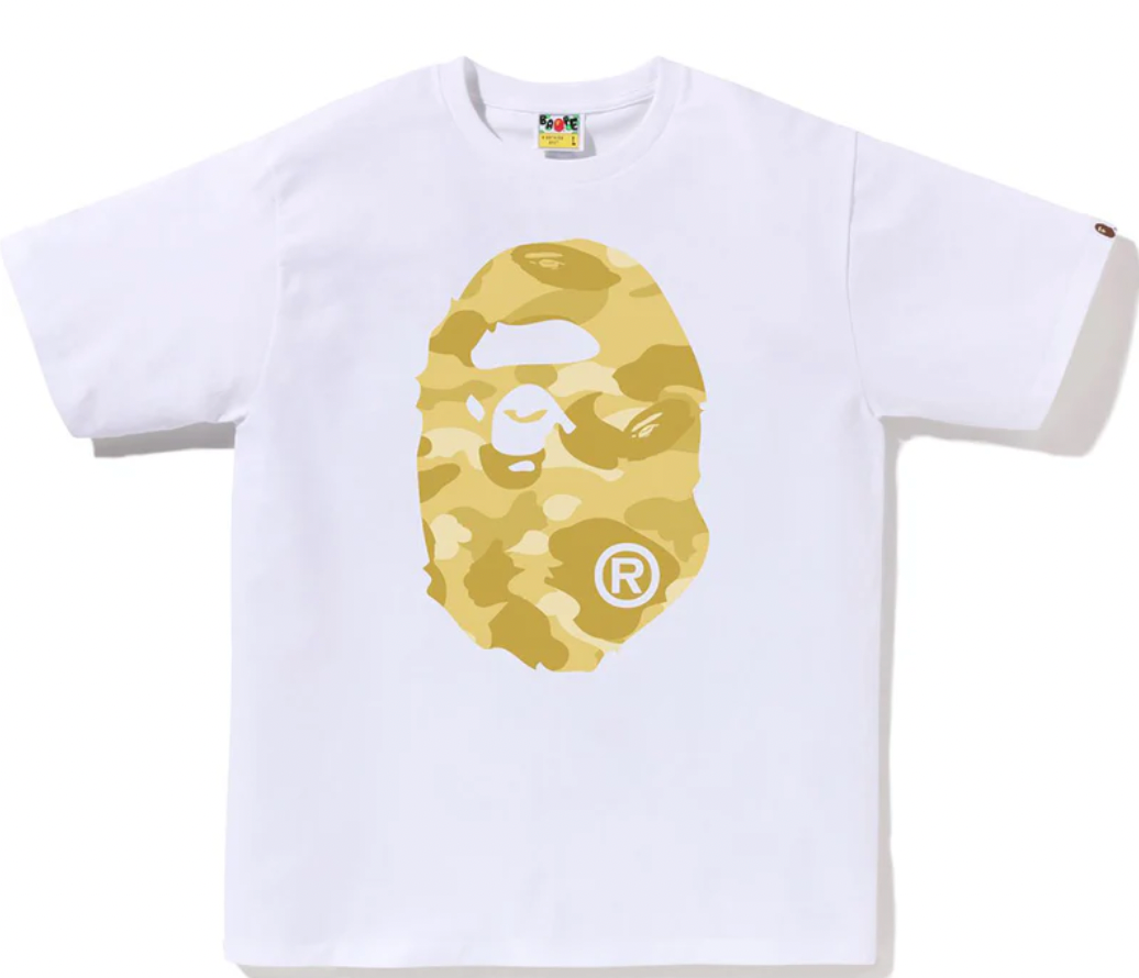 BAPE Color Camo Big Ape Head Tee White/Yellow