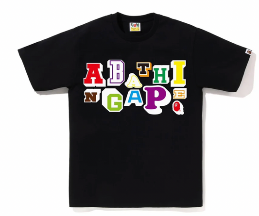 BAPE Varsity Font Tee Black