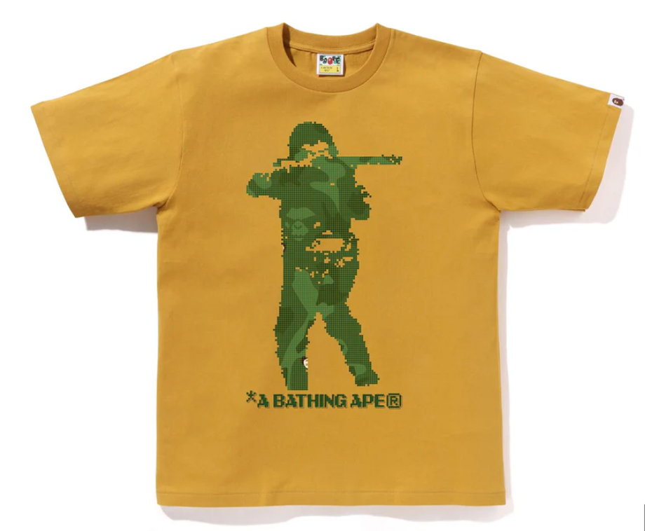 Bape Bitmap Soldier Tee Mustard/Green