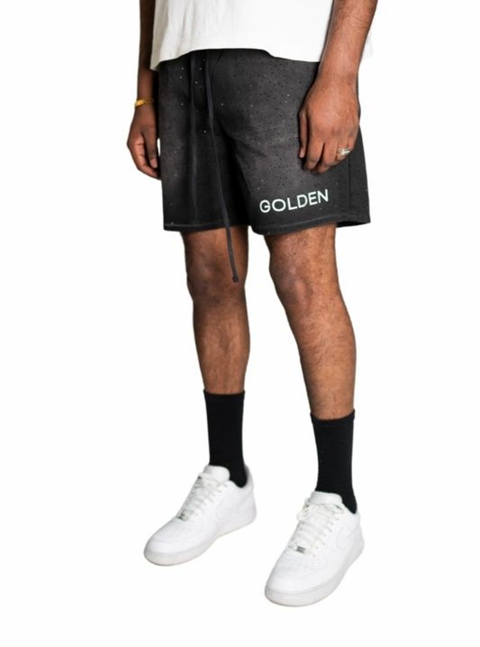 Golden Denim Summer Shorts Oscuro (Pressed Diamonds)