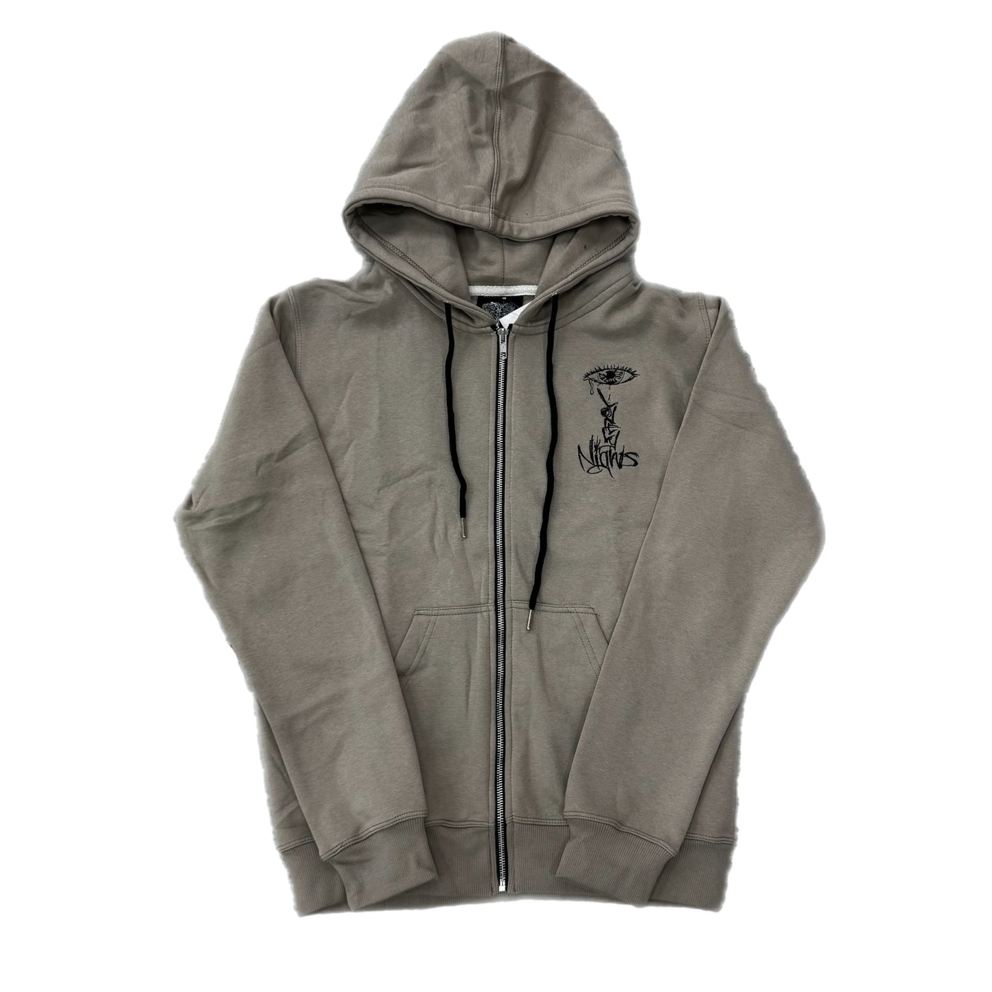 Lonely Nights Teardrop Wings Zip-Up Hoodie Tuape/Black