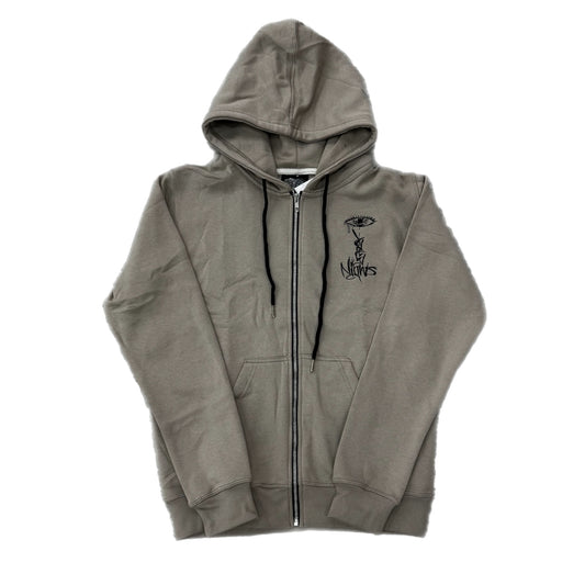 Lonely Nights Teardrop Wings Zip-Up Hoodie Tuape/Black