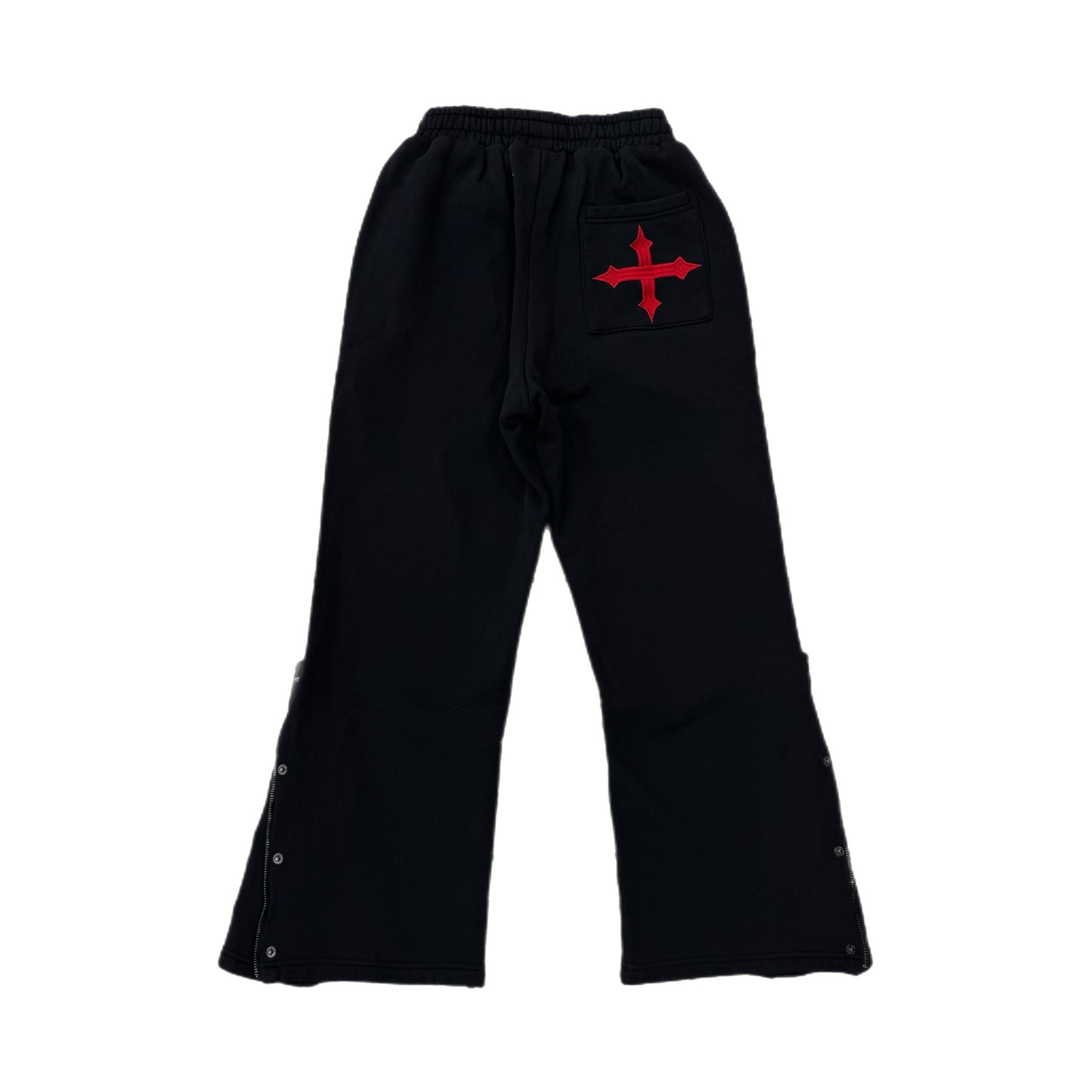 EVOL+VE From Simple To Complex Snap-Up Flare Sweatpants Black/Red