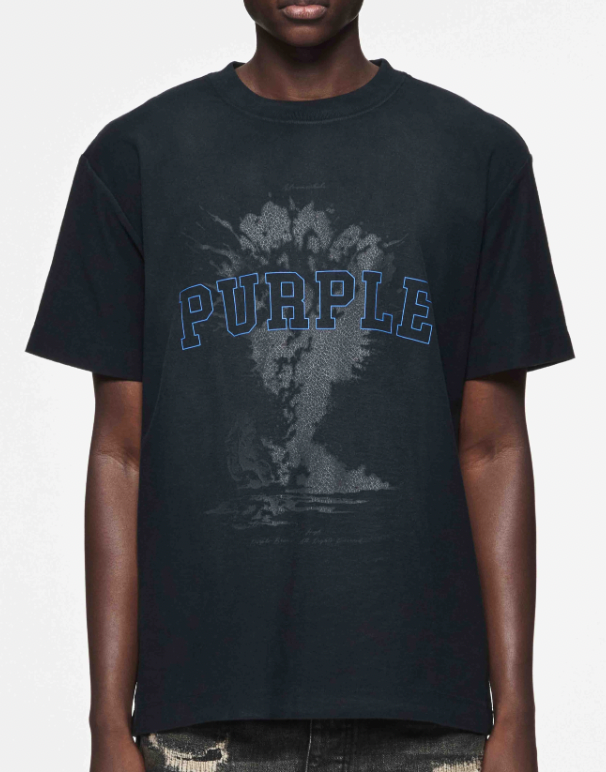 Purple Brand Textured Jersey Ss Tee Dirt Bike Black